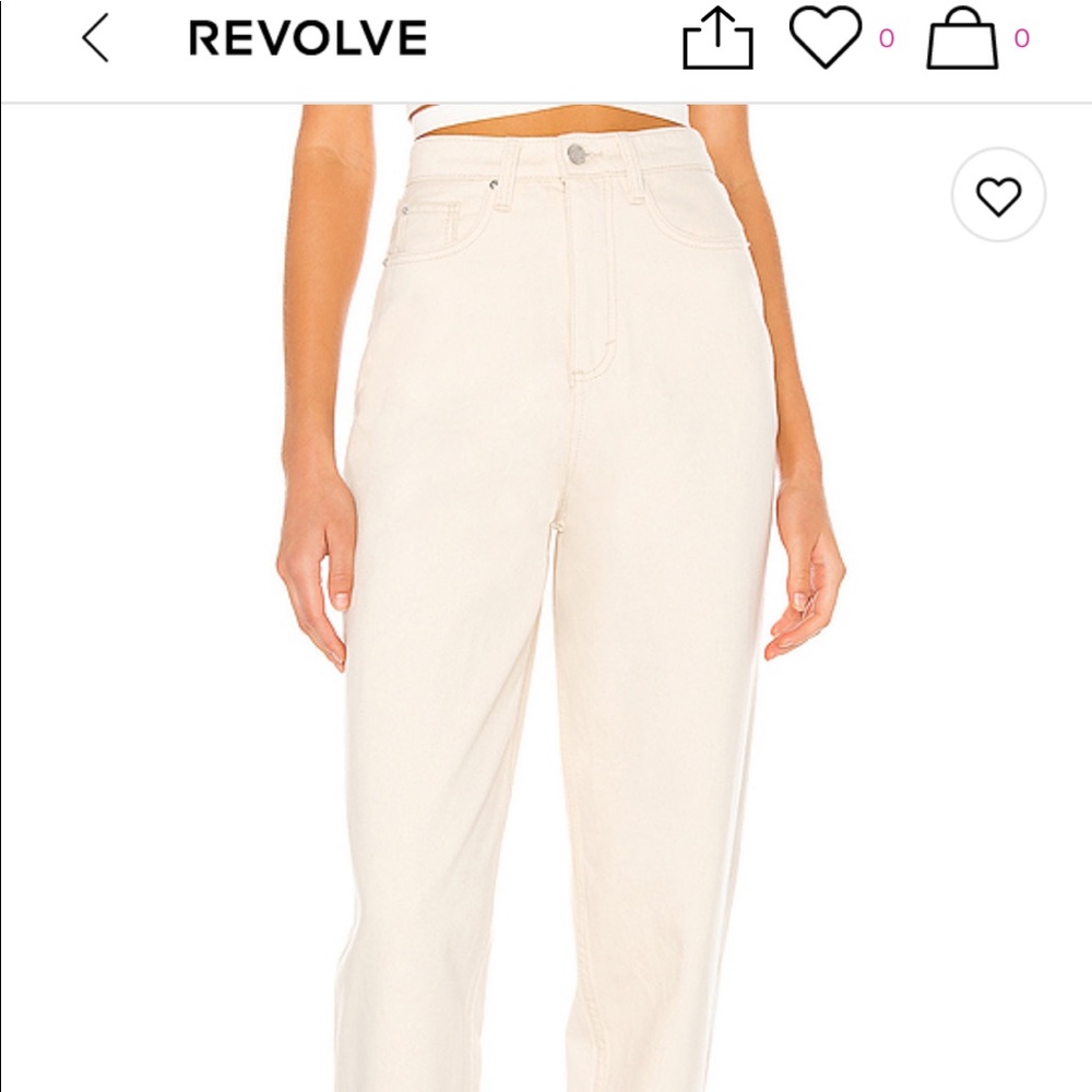 weworewhat Dani Boyfriend Jeans Sand 30 - Picture 3 of 4